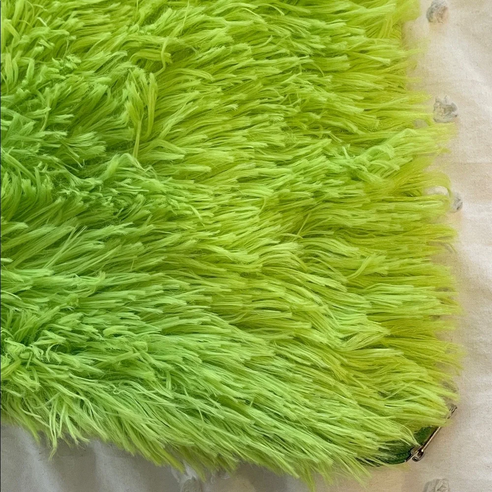 Lime Green Fuzzy Pillow covers set of 2 new